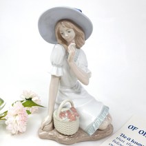 (레어) 스페인 야드로 나오 초원의 꽃바구니 레이디 빈티지 야드로인형