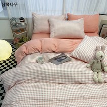 제조업체는 4종 세트를 공급합니다 피부 친화적인 마모로카 면 이불 커버 기숙사 침구 체크 심플 3종 세트