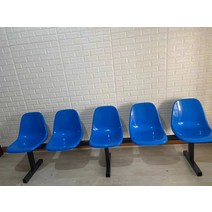 휴게실 야외용벤치 플라스틱 긴의자 정류장 수영장, 5인용 플라스틱 블루