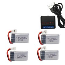 리포배터리 rc카 드론 인산 철 충전기 무선 3.7v 300mah lipo 배터리 rc, 빨간색