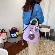 스누피 보부상 데일리 호보백 큐티 캔버스백 주름 캐릭터가방 에코백