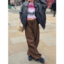 여성 캐주얼바지 Cuteandpsycho 캐주얼 여성 Baggy 한화물 바지 느슨한 대형 히피 Drawstring 기술 바지 Streetwear 조깅하는 사람 넓은 다리 천