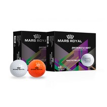 마스로얄 새 골프공 고반발 비거리 전용 장타 골프공 트리플라인 2피스 40P, 화이트 40개+오렌지 40개