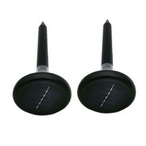 뱀 두더지 퇴치기 2x 동물 led 태양 광 발전 초음파 마우스 gopher 쥐 해충 구충제 야외, 따뜻한 화이트