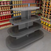 타원형 마트 슈퍼마켓 진열대 음료 주류 디스플레이 선반, 3단 하단120cm