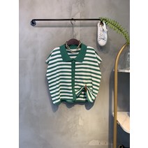 씨샵인더룸 / 오션 줄무늬 배색 카라 민소매 티셔츠 3color