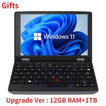 휴대용 미니 PC 본체 게이밍데스크탑 채굴기 2023 노트북 메탈 소형 윈도우 11 7 인치 터치 스크린 오피스 J4105 12GB 1TB IPS 넷북 마이크로 컴퓨터, 없음, 없음, 15.12GB RAM 1TB SSD - UK