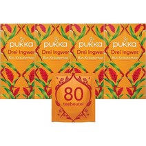 푸카 Pukka Drei Ingwer 생강 양강근 강황으로 만든 허브차 20티백, 4팩, 4팩