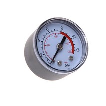 공기 압축기 공압 유압 유체 압력 게이지 1 개 0-12Bar / 0-180PSI, 한개옵션0