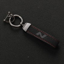 자동차 패션 가죽 키 체인 현대 N 라인 i30 i20 소나타 엑센트투싼아반떼벨로스터 코나 투싼차량스타일링 링, [01] Black N