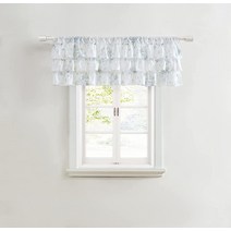 Shabby Chic - 면 퍼케일 폴 탑 밸런스 러플 플로럴 창문 커튼 (줄리엣 핑크 132.1cm x 45.7cm), 52 x 18