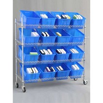 피킹 카트 분류 바구니 물류 창고 트롤리 공장 자재, 상세 페이지 참고, 경사형 4단+화이트 프레임 16개(이미지참조)