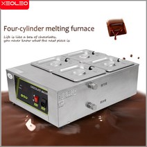 그릇 퐁듀 세트 초코분수 초콜릿 냄비 치즈 팟 만들기 기계 캠핑 중탕기 XEOLEO 멜팅 강화 유지 멜터 4 가열 장식, 1.220V US
