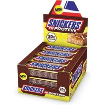 영국직구 스니커즈 하이 단백질 바 (12 x 55g) - 캐러멜 땅콩 및 진짜 밀크 초콜릿을 포함한 고단백 에너지 스낵 - 20g 단백질 함유, 상세참조, 수량
