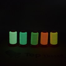 Top Thread 자수기용 축광사 야광사 500미터 150D/2, 흰색(Y001)