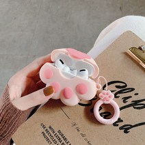 귀요미 고양이 발바닥 에어팟케이스, AirPods 1/2, 핑크