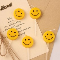 핸디밸리 파티 생일 케이크 초, 원형 하트 스마일초(5개)