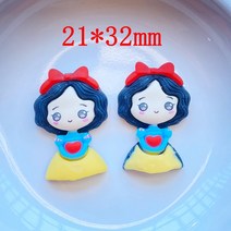 귀여운 공주 시리즈 플랫 백 수지 카보 숑 스크랩북 DIY 쥬얼리 공예 장식 액세서리 10 피스, 12 Q