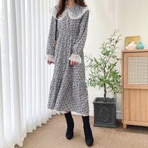 요시아나 [당일발송] 꾸안꾸 로잘린 잔꽃 레이스카라 롱원피스