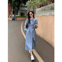 청치마 올봄엔 청 데님 원피스 롱 캐주얼 신입생 소풍 나들이 요즘 여행 복고 레트로 청순