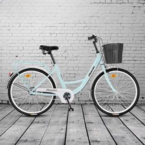 바구니자전거 출퇴근 빈티지 레트로 클래식 조립, 베이지 24인치