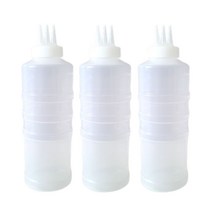국내생산 업소용 잘라쓰는 소스통 3구 뚜껑 미포함, 3개, 400ml