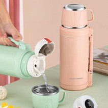 휴대용분유포트 분유 타는 기계 우유 데우기 포트기 대용량 2000ML 304 스테인리스, L.1200ML미스트블루[냄비뚜껑+지능형온도측
