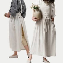 북유럽풍 순면 린넨 파스텔톤 공방 앞치마 18종, 07_내츄럴_브라운