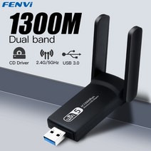 와이파이 네트워크 네트워킹 1300Mbps WiFi 동글 USB 3.0 어댑터 듀얼 밴드 2.4G/5Ghz 802.11AC 5 이더넷 무선 Wlan 수신기 PC 노트북용, [01] 1300Mbps WiFi