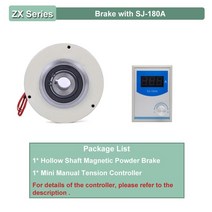 얇은 마그네틱 파우더 브레이크 장력 컨트롤러 키트 중공 샤프트 풀기 1500rpm 3 6 12 25 50 100Nm 0310kg DC24V 백 머신, 9.Brake with SJ180A  12Nm 12KG
