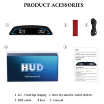 헤드업 범디지털 GPS 속도계 자동차 HUD 헤드 업 디스플레이 모든 대한 다기능 전자 액세서리, 01 G2 HUD
