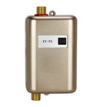전기순간온수기 전기 탱크리스 미니 순간 온수기 3KW LCD 디스플레이 장착 샤워 욕실 주방 세척용, 04 Gold_02 Eu 플러그