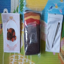 DIY 양모펠트 키트 귀여운 동물 인형 버스, DIY 양모펠트키트 브라운(W196)
