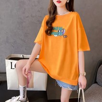 HQINT 35면 여름 일본어 및 한국판 인쇄 짧은 -Sleeved T- 셔츠 여성 조류 ZA-246345