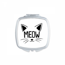 Mewing 고양이 머리 견적 DIY 디자인 사각 거울 휴대용 컴 팩 트 형 포켓 메 이 크 업 양면 유리, DIYthinker