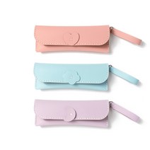 [가죽 필통 만들기 diy 키트] 가죽 공예 체험 파스텔 펜슬 케이스, 블루+스티커증정