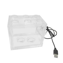 LED 램프 라이트와 USB 미니 수족관 물고기 탱크 홈 오피스 데스크탑 장식, 05 Transparent