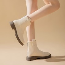 COSYEVNO 플랫 라운드 헤드 가을 여성 마틴 부츠