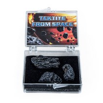 운석 METEORITE 수집 광물 우주 표본 천연석 블랙 조각 Tektite 유성 어린이 교육 원료 1 박스, 1.1 box