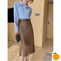 여성스커트 천연양가죽 가죽스커트 레더 치마
