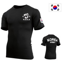 군헌터 쿨론 ROKA 로카 맹호 검정 반팔 군인 군대 군용 티셔츠