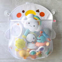 [목욕화장실아기강블리] 모리의집 욕실 장난감 정리망 뽀짝 병아리, 화이트