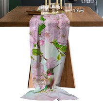 테이블보봄벚꽃 태양 강 레트로 쉬어 쉬폰 테이블 러너 국가 웨딩 파티 Tulle Voile 천으로 홈 인테리어, 01 48x140cm, 13 HZF02530