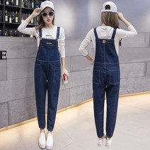청 멜빵바지 학생 와이드 점프수트 데님오버롤 캐주얼 점프슈트 면와이드팬츠