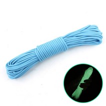 생존팔찌 서바이벌 나이프 시계 응급 팔찌 나침반 파라코드 4mm luminous paracord 9 core 550 야외 형광 로프 나일론 텐트 코드 글로우 낙하산 코드 끈, 파란색, 30m