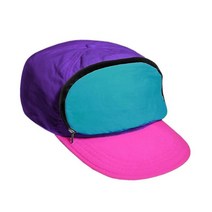 Capsac 패니 팩 모자 나일론 | 80년대 90년대 남성용 여성용 레트로 지퍼 포켓 네온 그린 화이트, Teal/Magenta/Purple