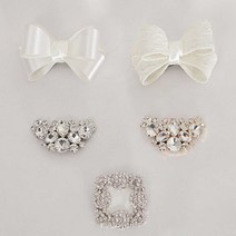 웨딩슈즈 장식 웨딩구두 실크 새틴 리본 코사지 셀프웨딩 클립 브로치