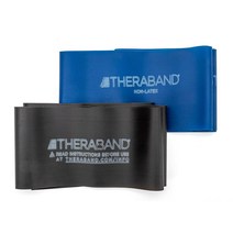 Theraband 라텍스 옐로우/레드/그린 - 초보자 세트, Latex, 1 Advanced Set - Blue/Black