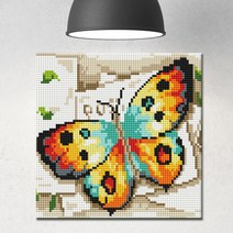 큐브아트 보석십자수, 1개, 4번.노랑나비