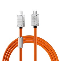 오리코 240W C타입 to C타입 아연 충전 케이블 USB4.0 40Gbps 썬더볼트3/4 호환 8K UHD 액체 실리콘 240B1-40, 오렌지, 1m